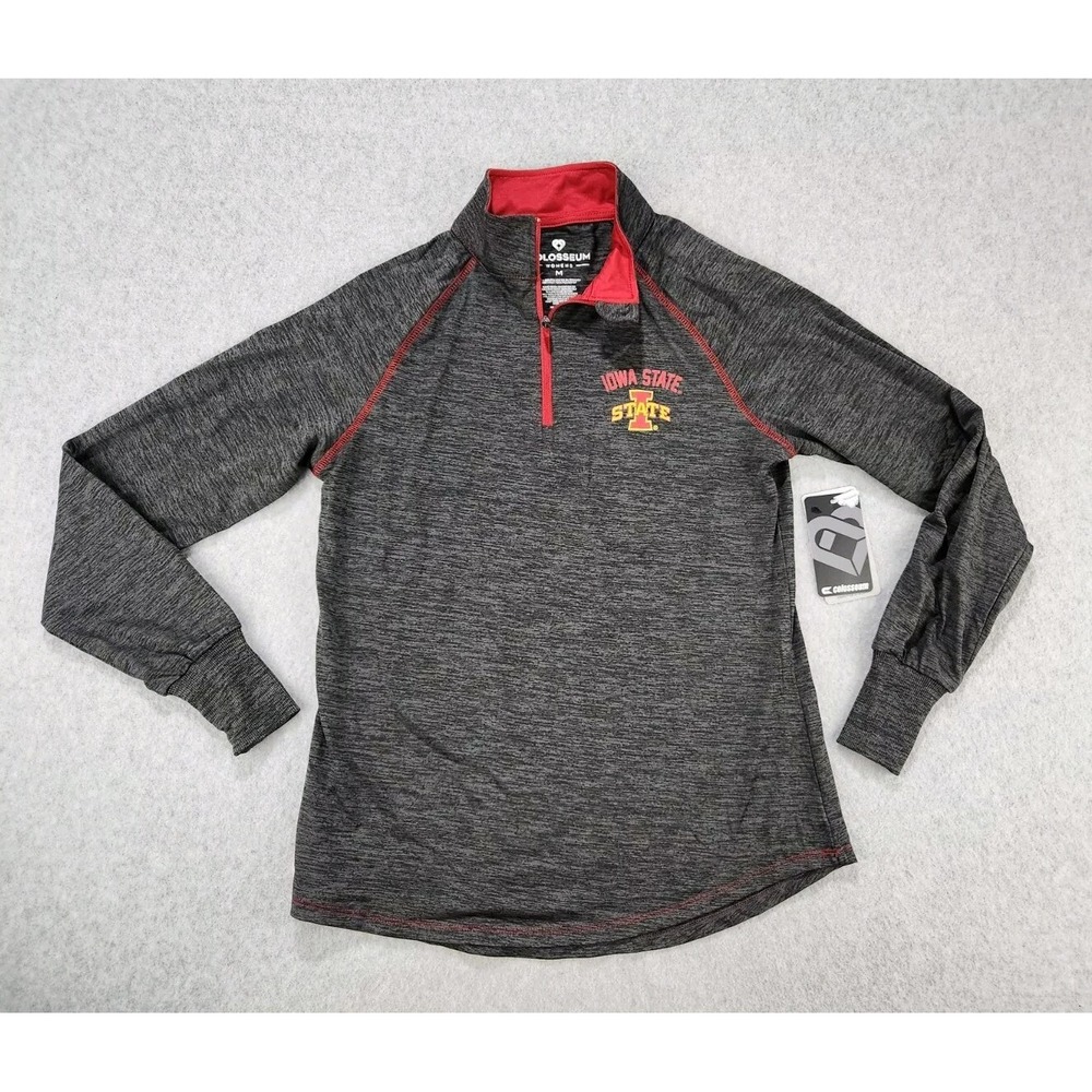 Iowa State Cyclones 1/4 Zip Pullover Women Size MEDIUM Colosseum Jacket Gray
